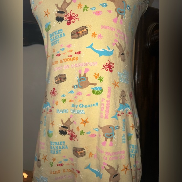 MUDD - Vintage 90’s Yellow and blue mini slip dress with tropical beach design - Picture 5 of 7